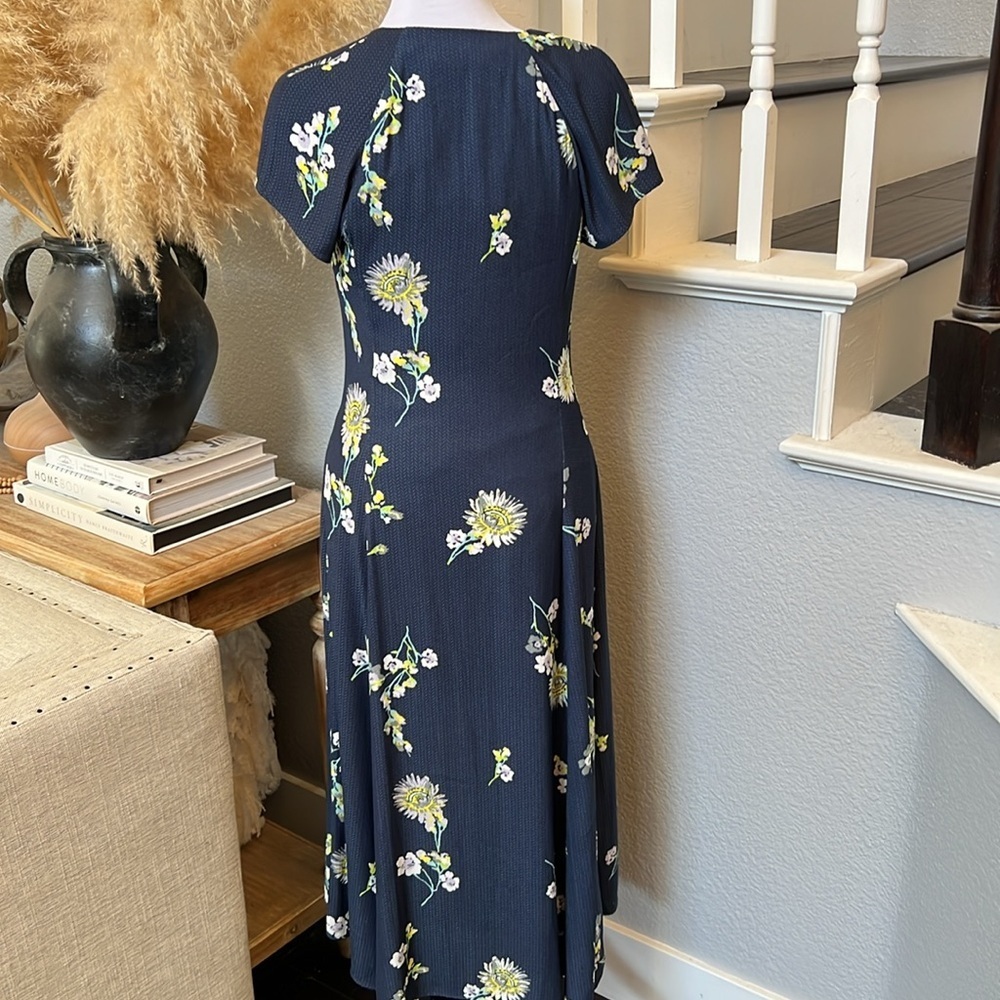 Free People Blue Floral Lost In You Midi Dress Size XS - Picture 7 of 9